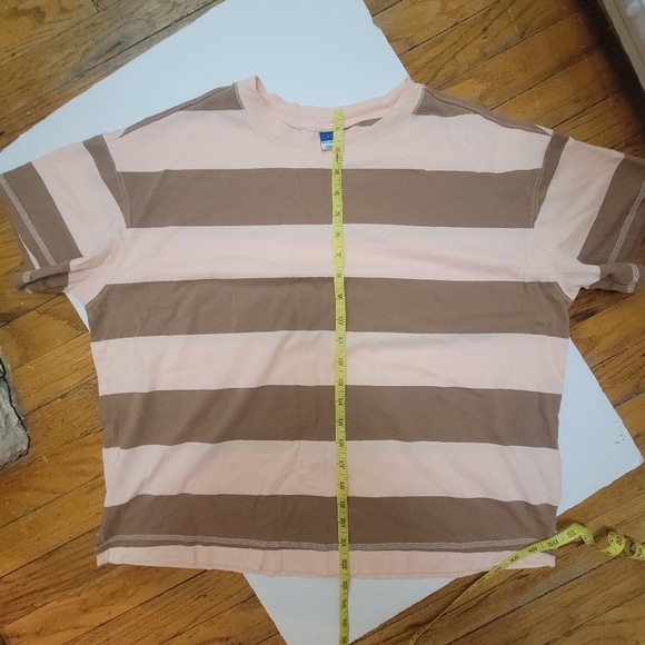 Short Slv Vintage Boxy Striped Easy Tee Old Navy EUC L Nautical Skatergirl Y2K - Picture 7 of 8